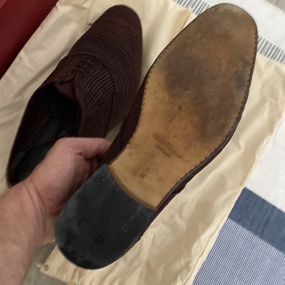 Salvatore Ferragamo Men’s size 10 woven raffia shoes, brown. - Picture 6 of 9